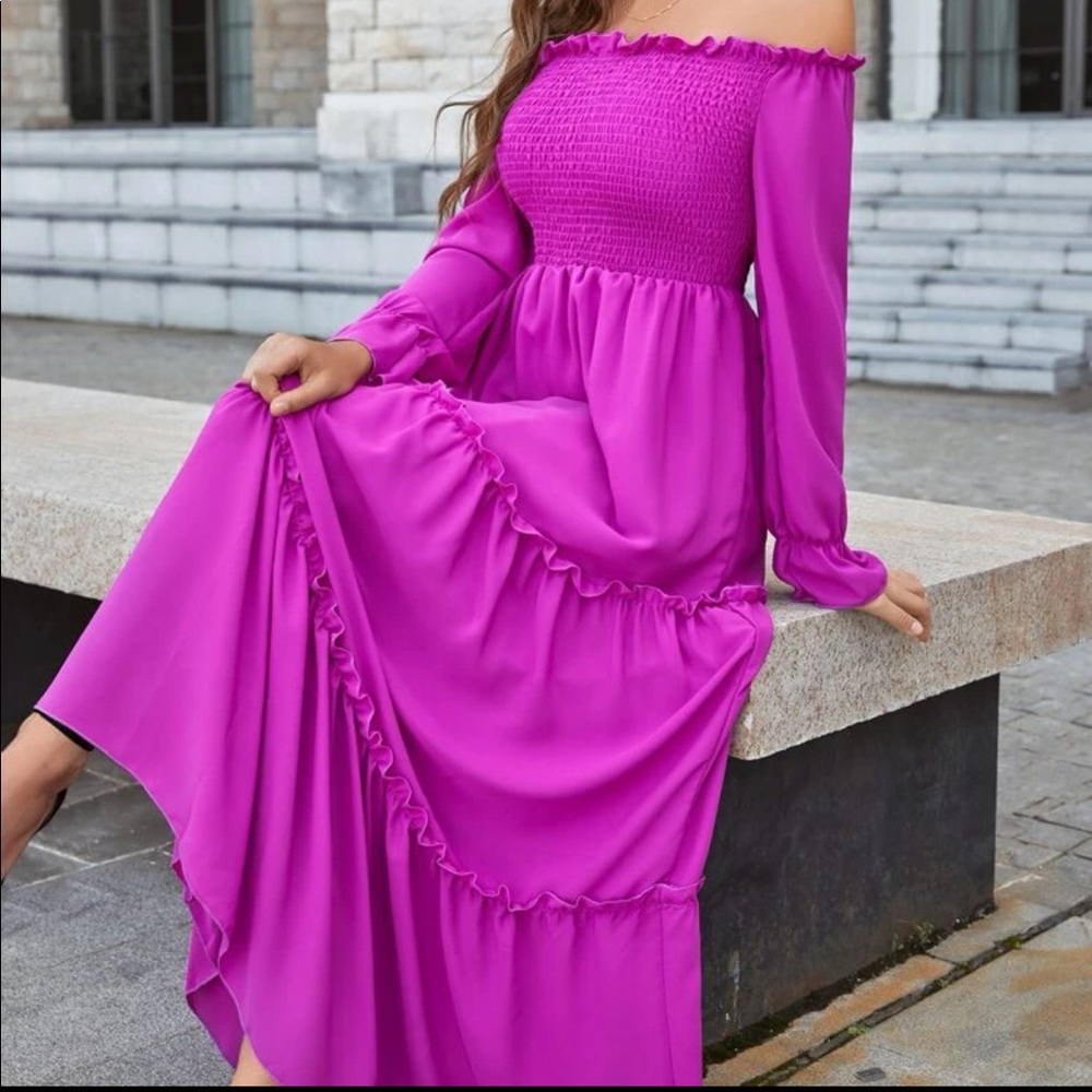 Off the shoulder A-Line dress - Picture 4 of 8